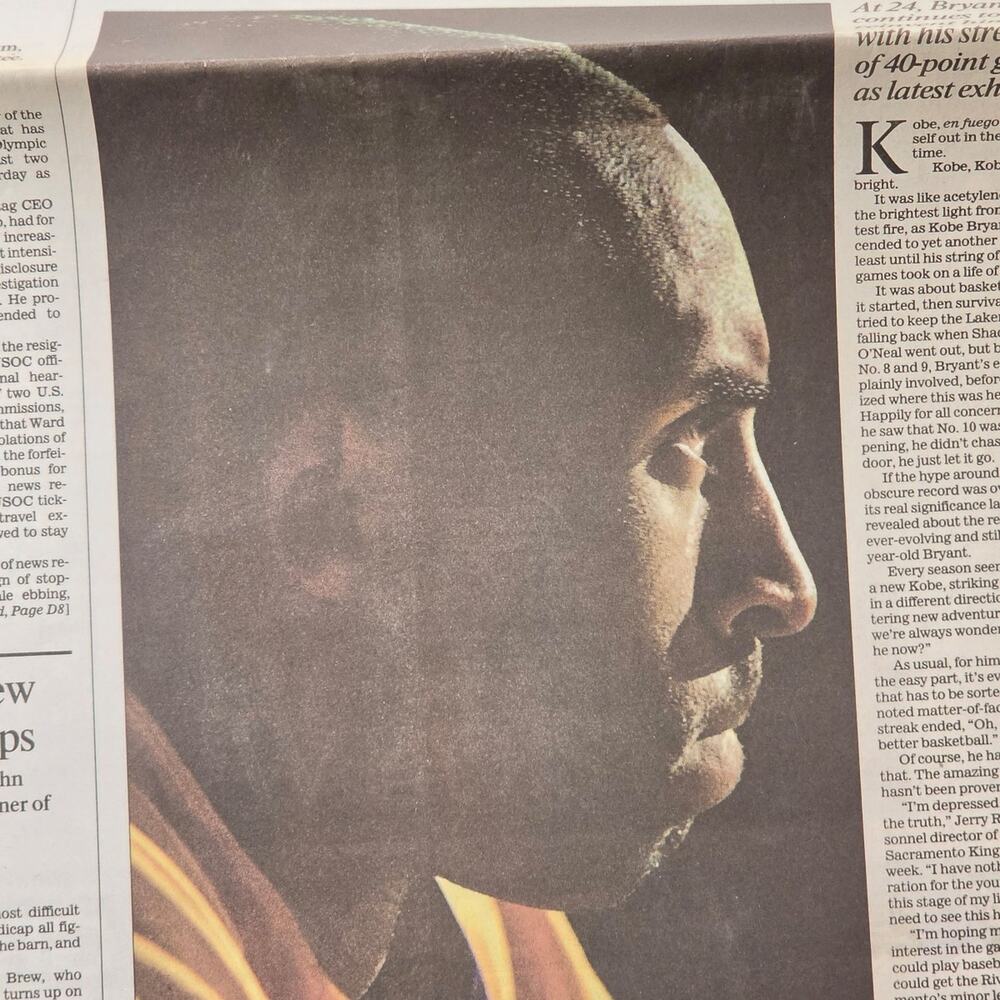 Vtg 2003 Kobe Bryant Los Angeles Lakers Los Angeles Times Newspaper - Picture 2 of 5